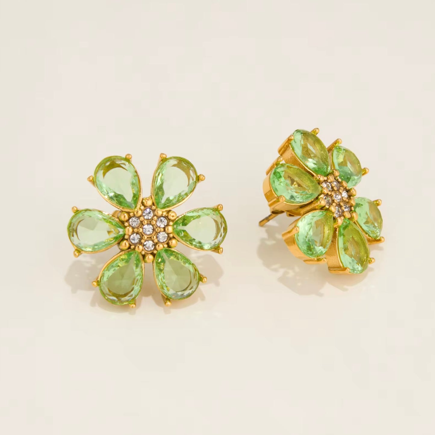 Green Flower Earring