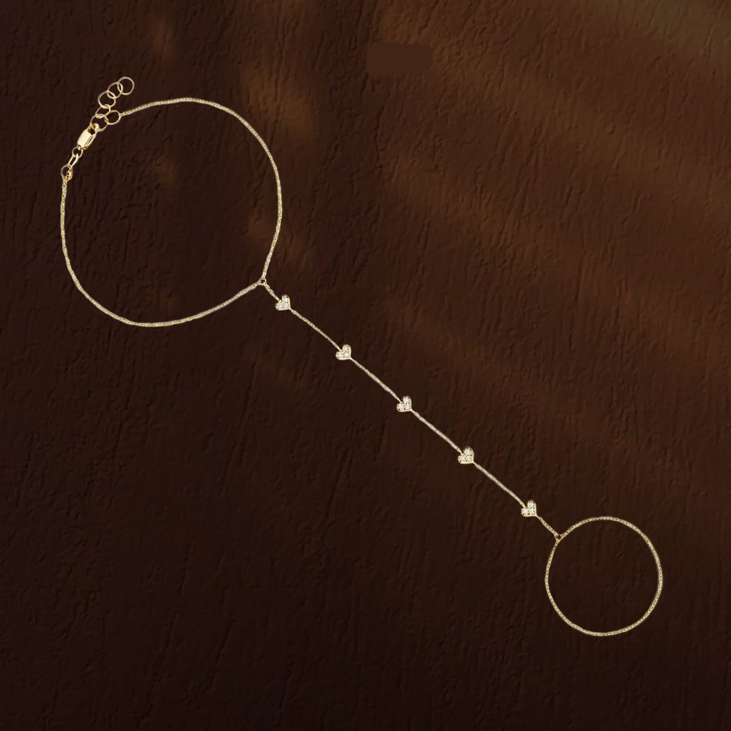 Mini Hearts Ring-Chain Bracelet