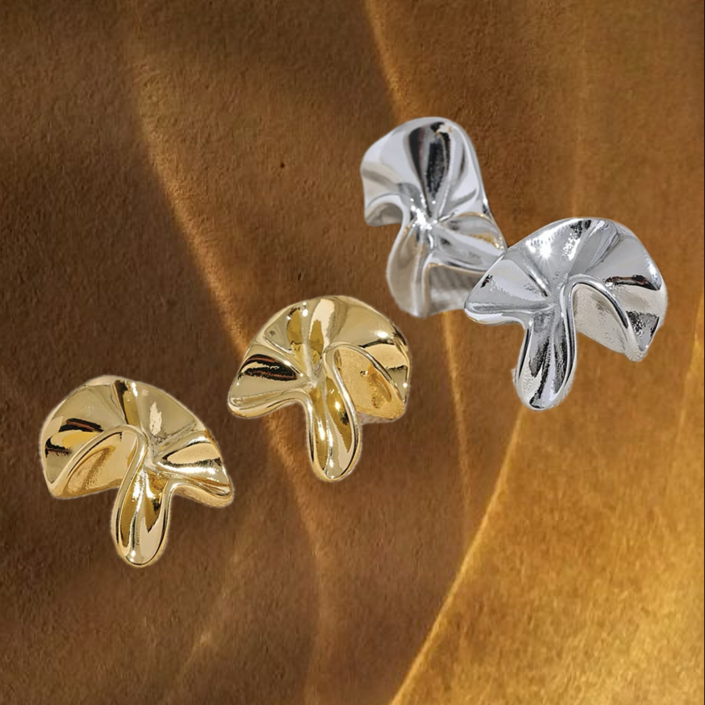 Irregular Folded Circle Earrings