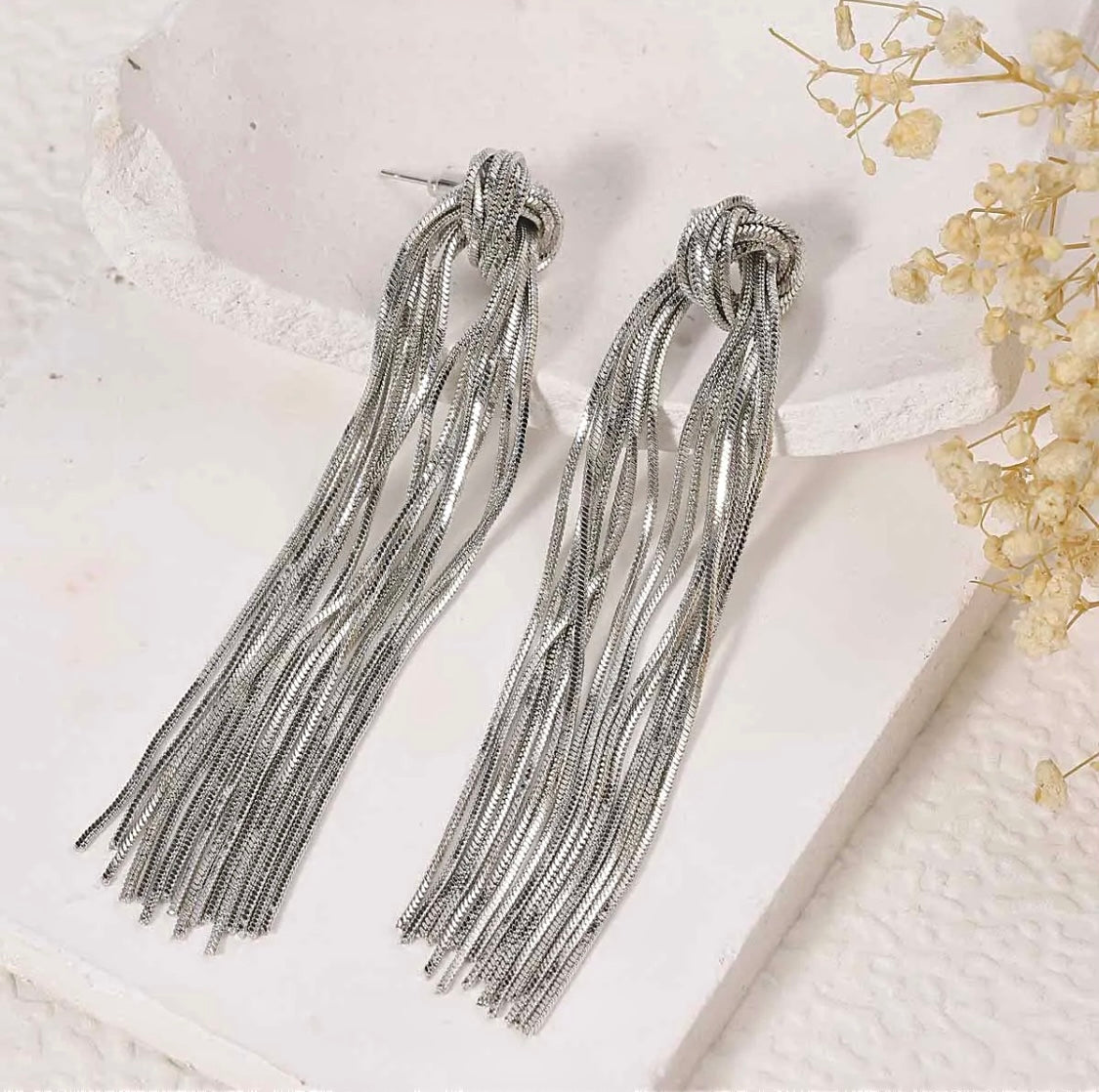 Long Tassel Drop Earrings