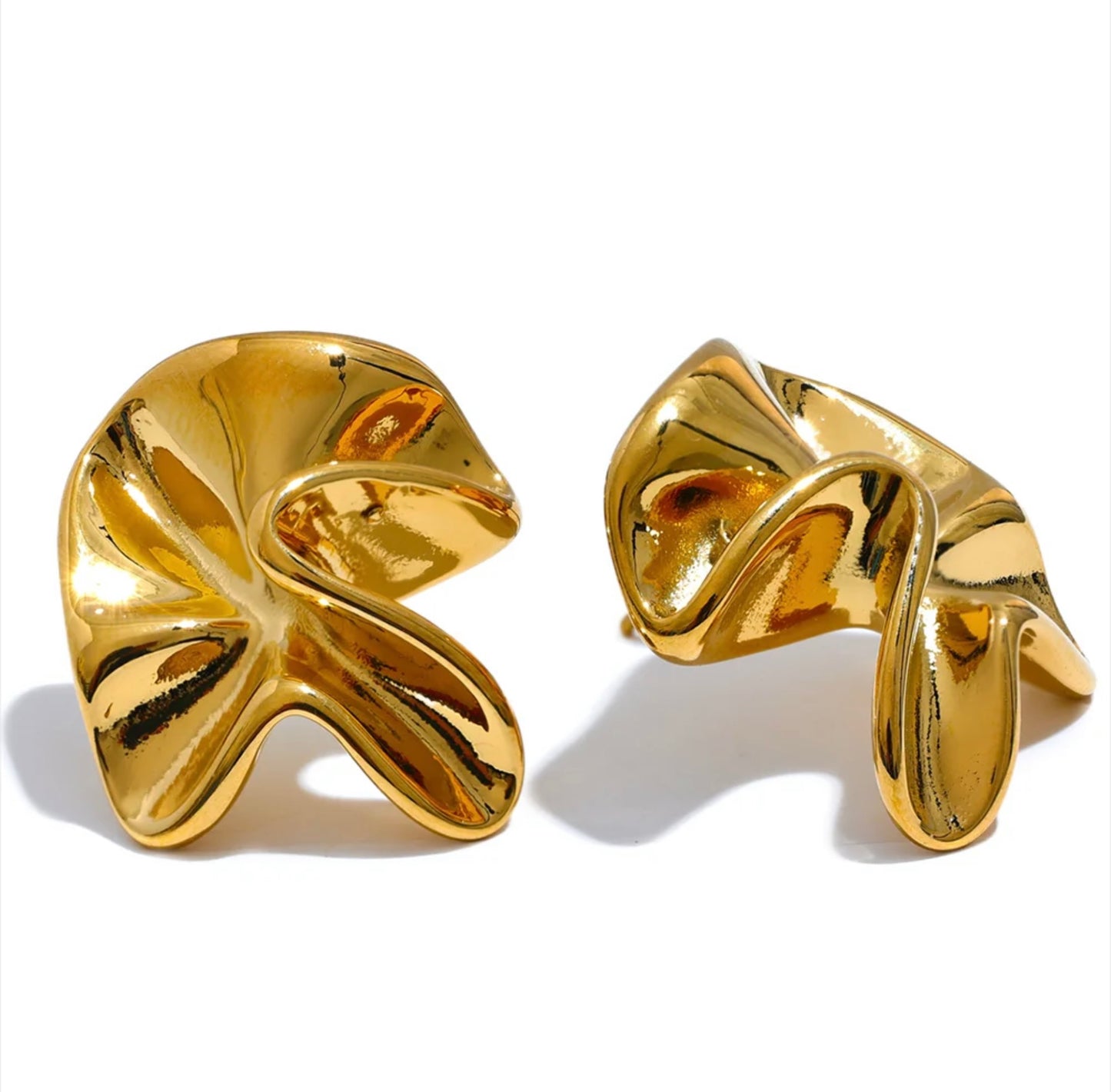 Irregular Folded Circle Earrings
