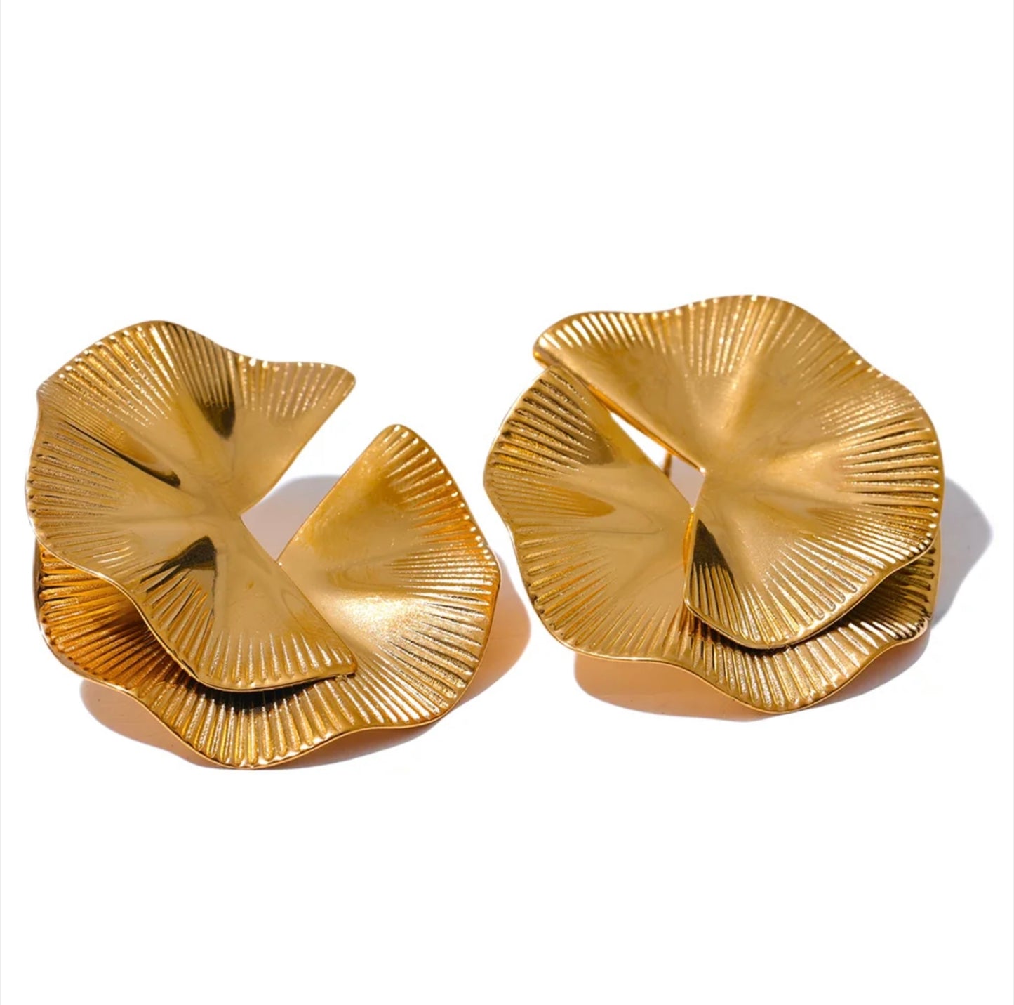 Overlapping Abstract Flower Earrings
