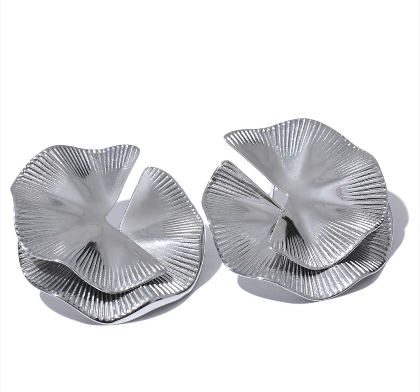 Overlapping Abstract Flower Earrings