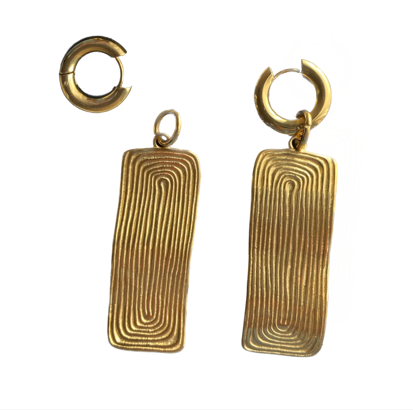 Long Abstract Rectangle Detachable Earrings
