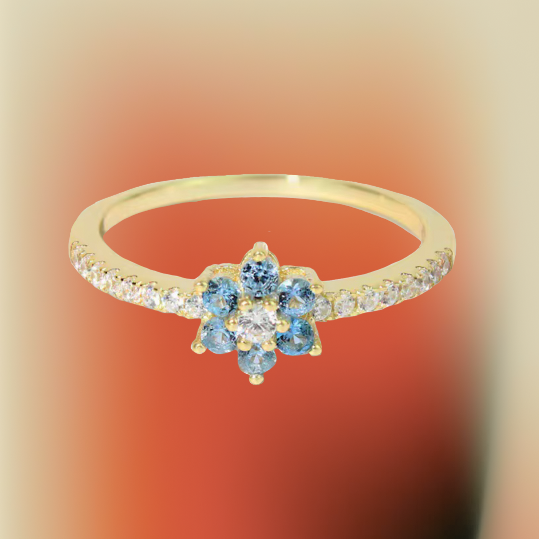 Blue Flower S925 Ring