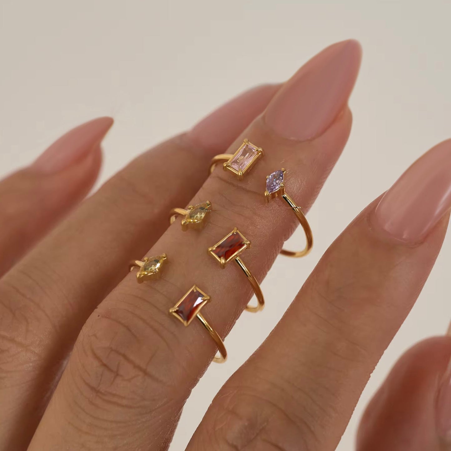 Mini Geometric Shapes Open Ring