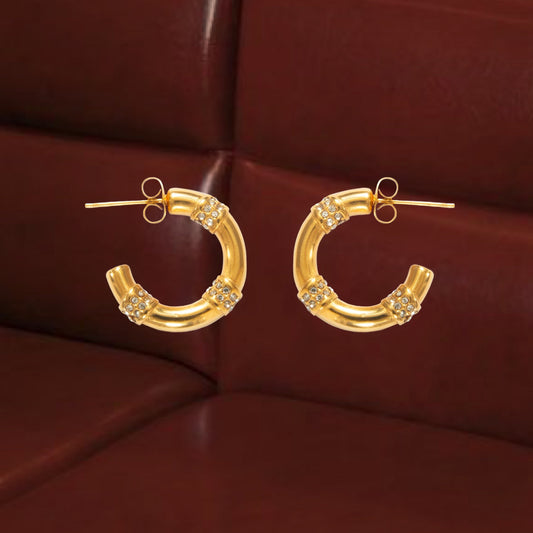 Mini Zircon Strip Hoop Earring