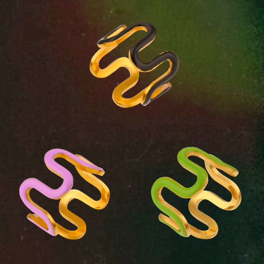 Colored Wavy Ring
