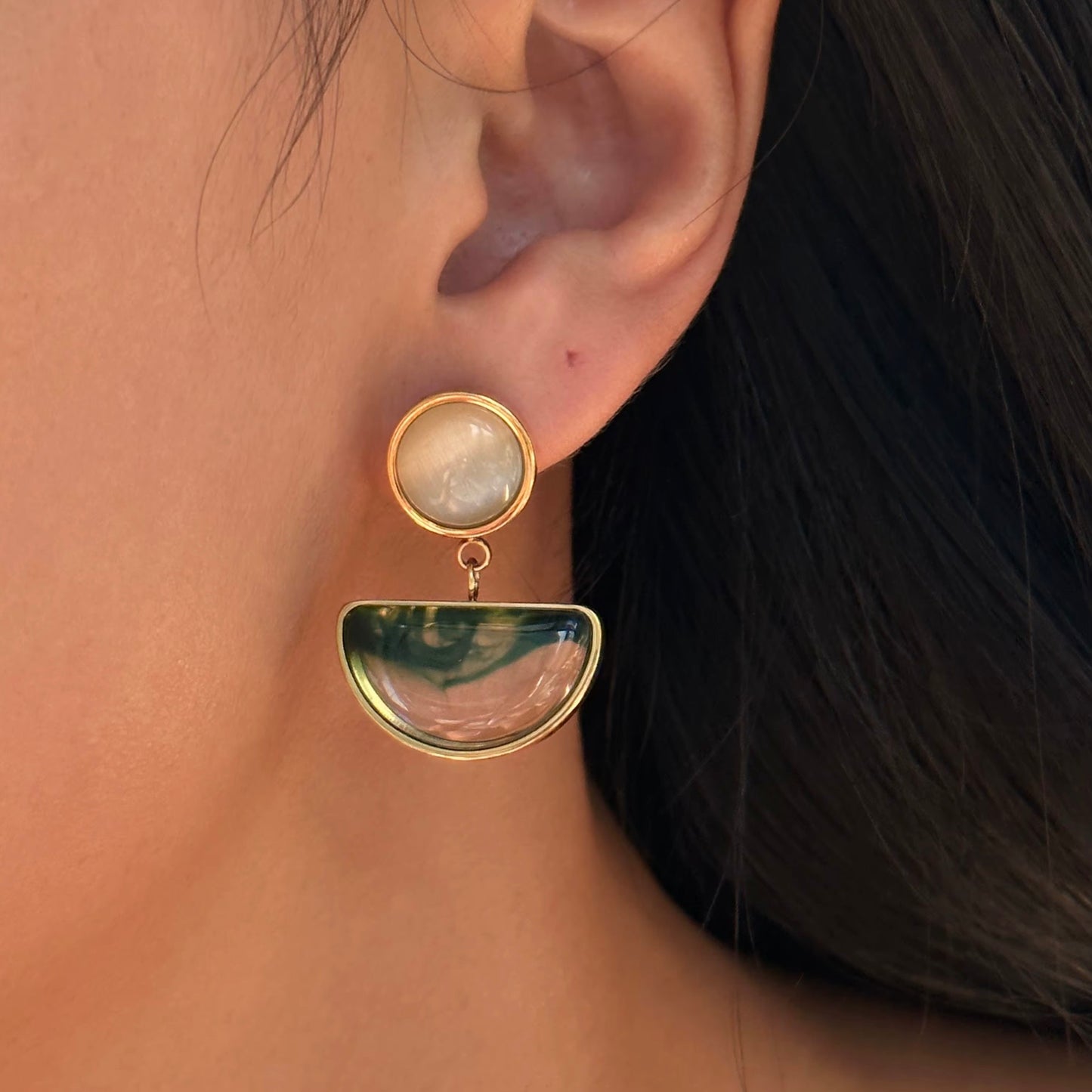 Green Lava Earrings