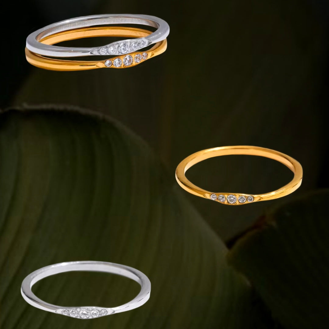 Zircon Dots Slim Ring
