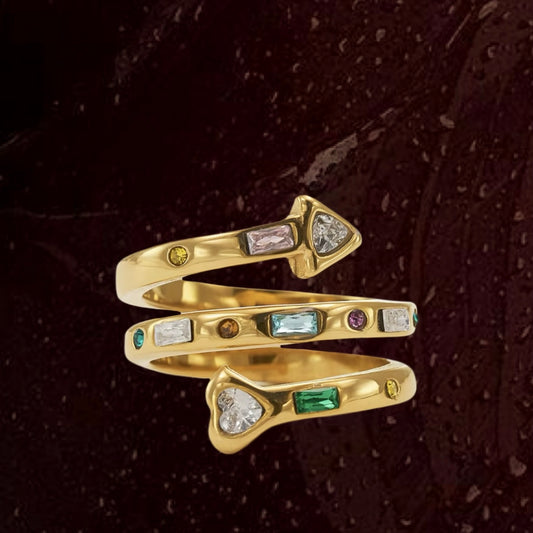 Colorful Geometric Zircon Ring