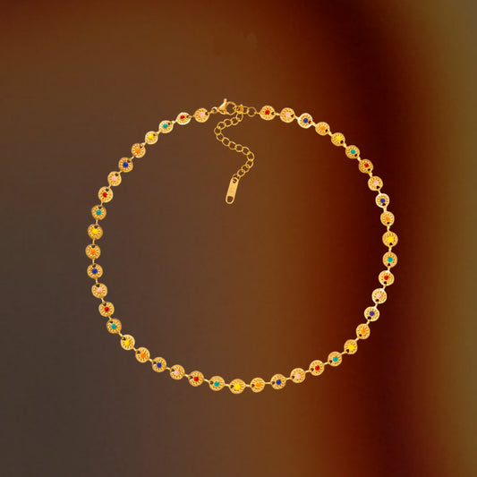 Colorful Mini Circle Chocker