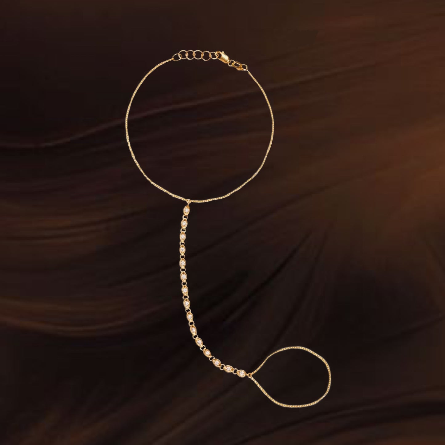 Mini Oval Ring-Chain Bracelet