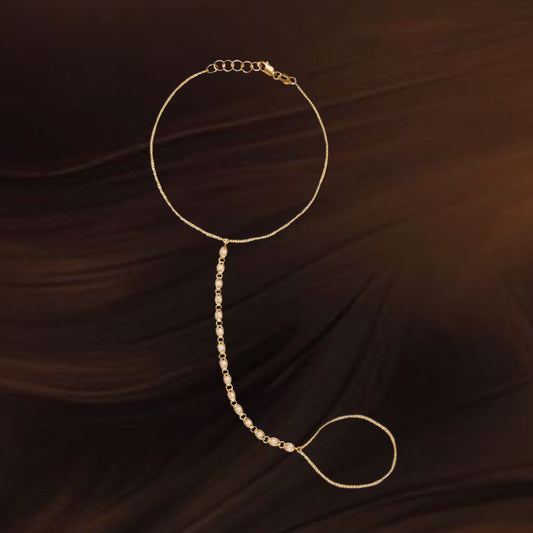 Mini Oval Ring-Chain Bracelet