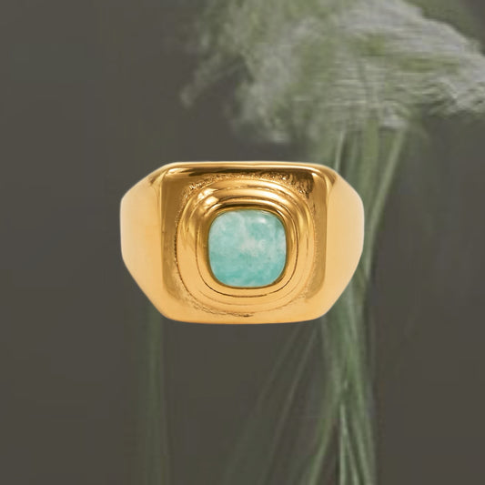 Marble liked Blue Stone Ring