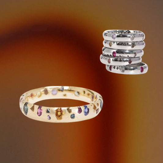 Scattered Colorful Zircon Rings
