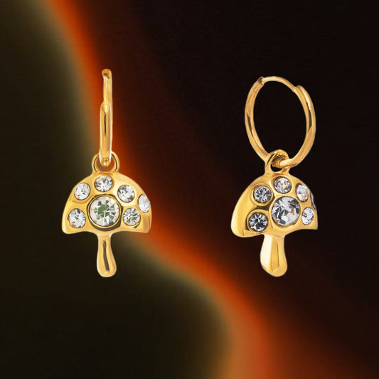 Mini Zircon Mushroom Earrings