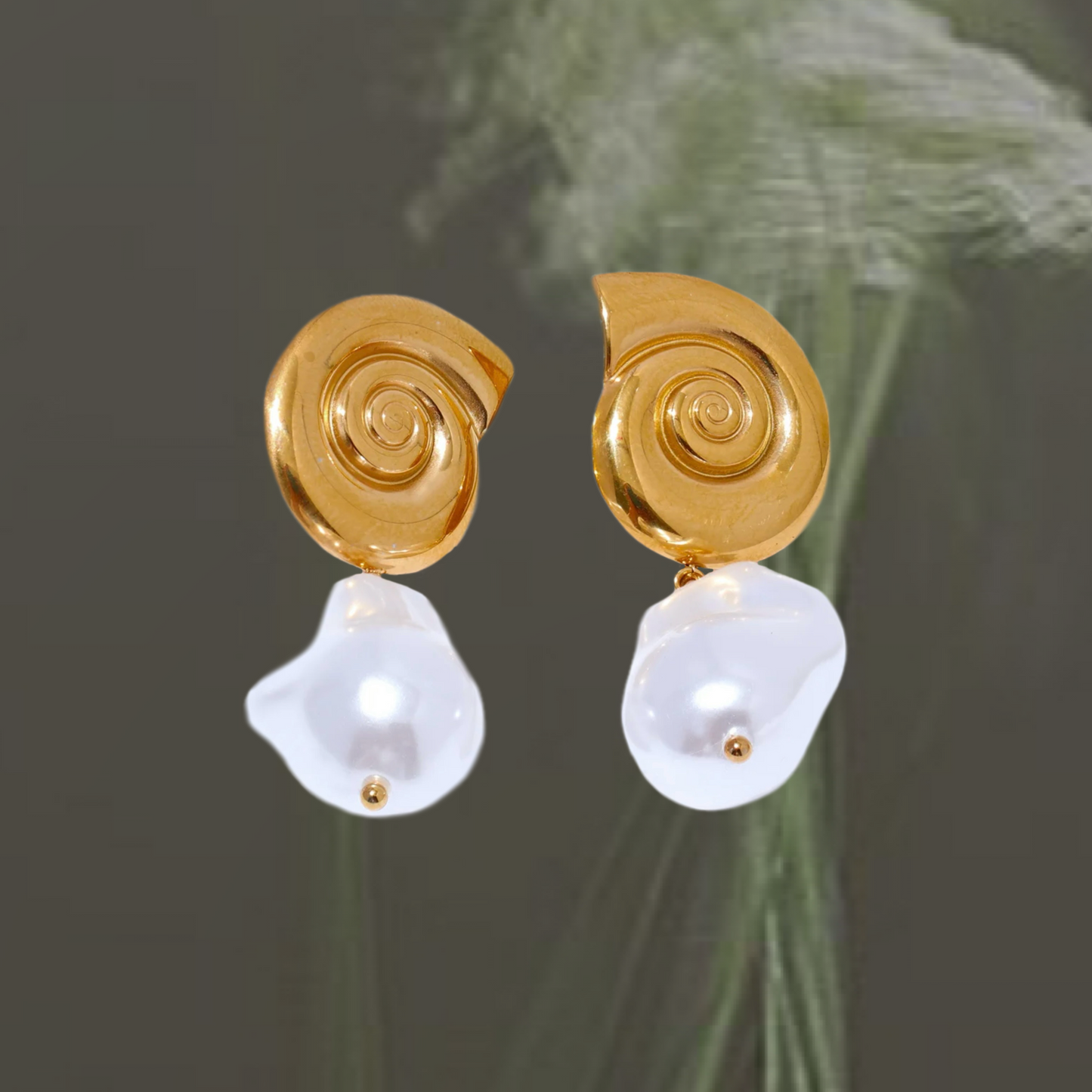 Big Pearl Shell Earrings