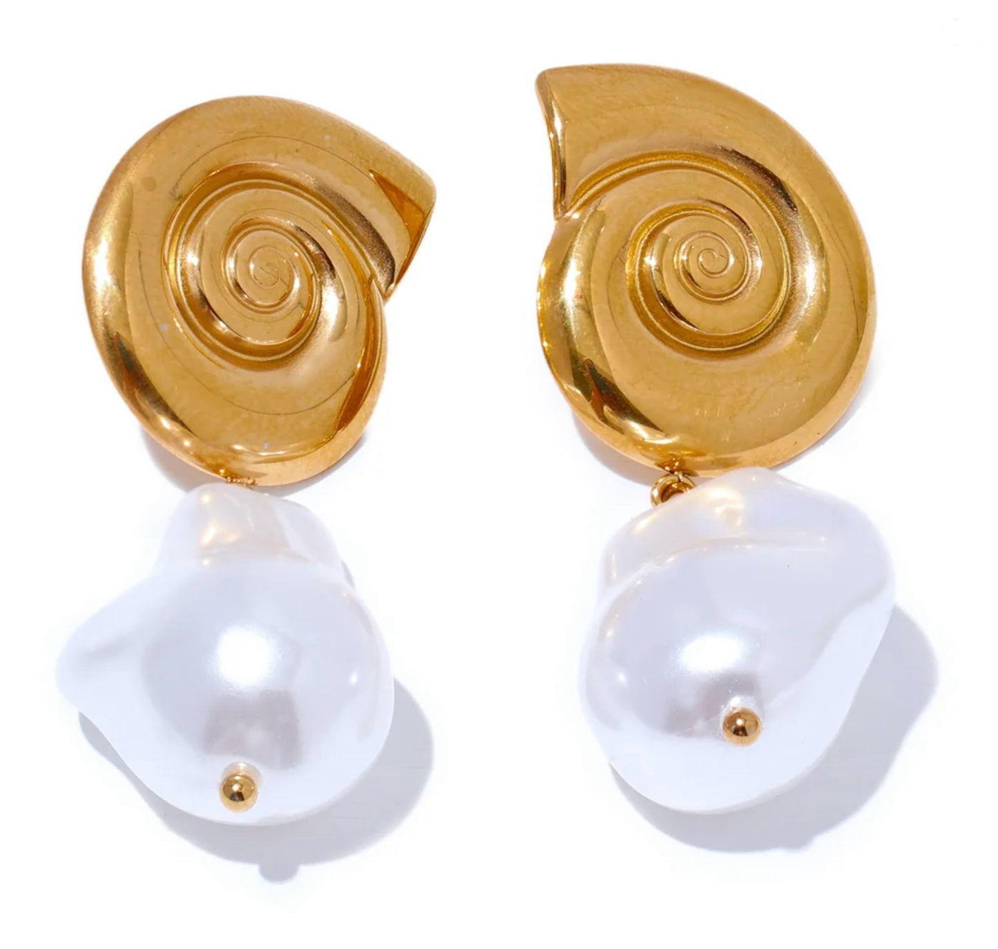 Big Pearl Shell Earrings