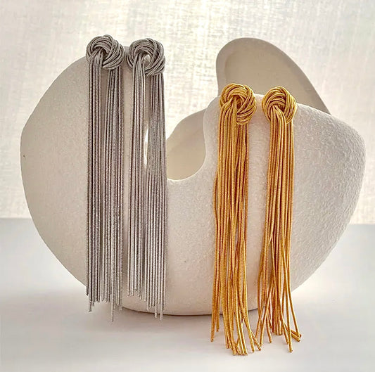 Long Tassel Drop Earrings