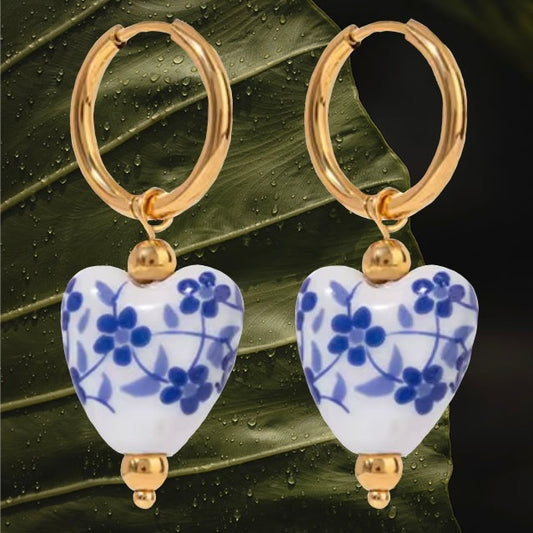 Heart Porcelain Style Earring