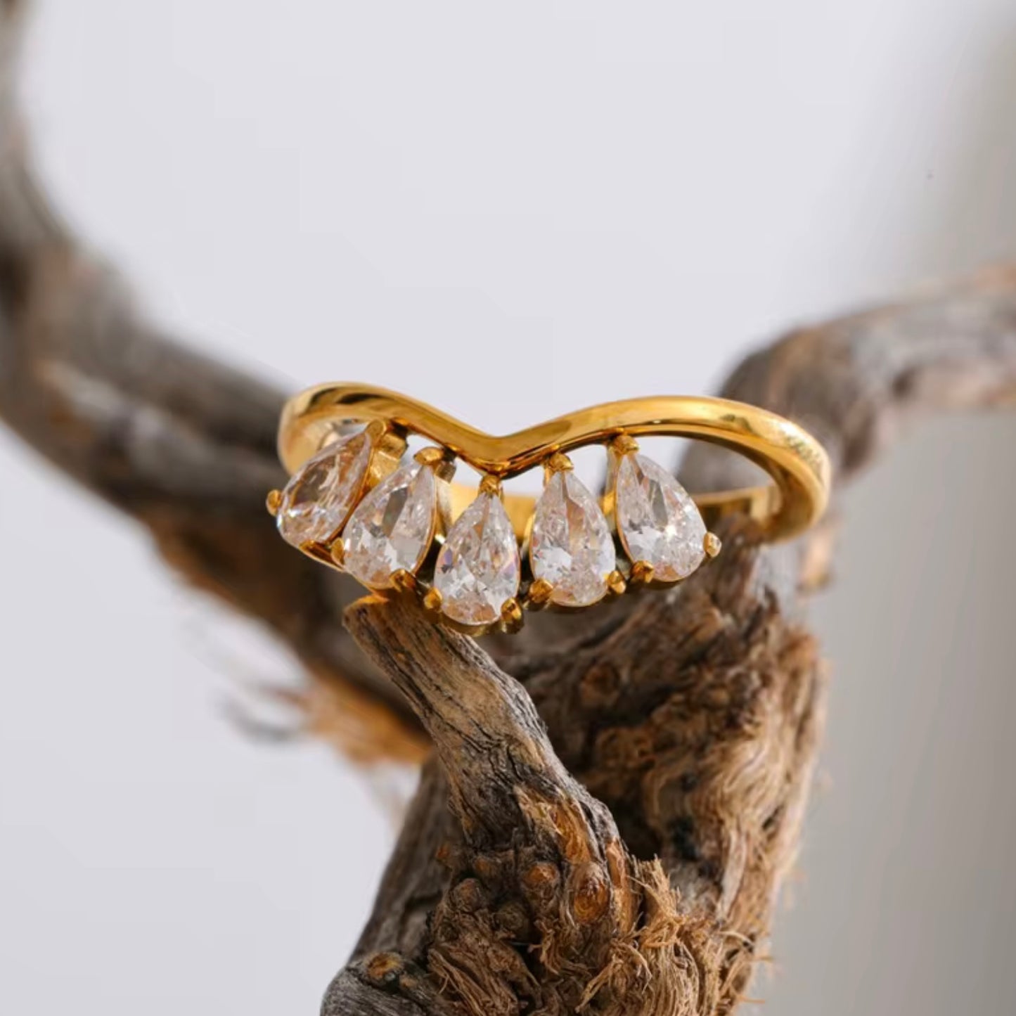 Teardrop Crown Ring