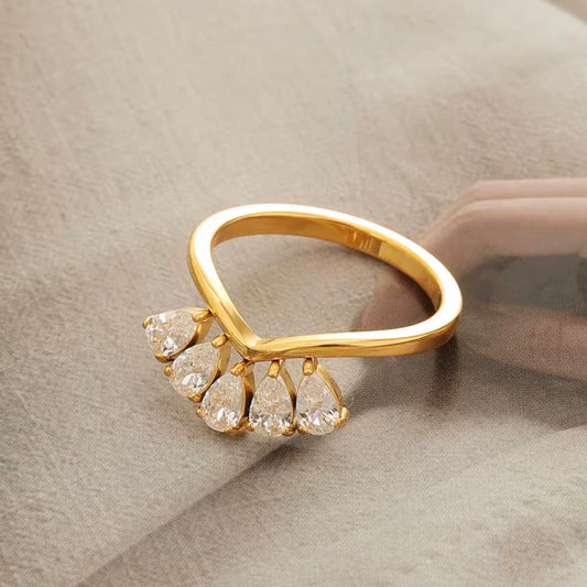 Teardrop Crown Ring