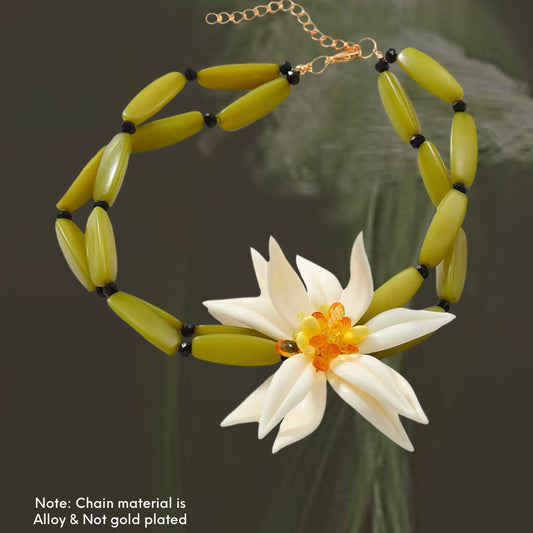 White Lotus Necklace