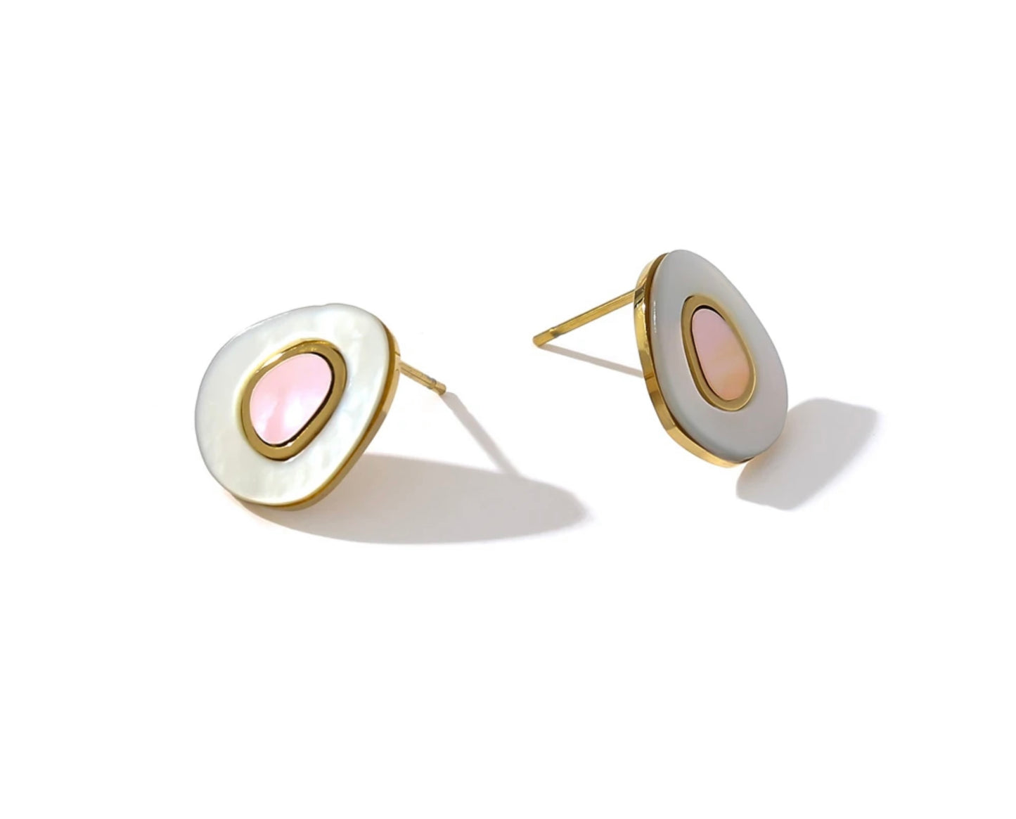 Pink & White Avocado Earrings