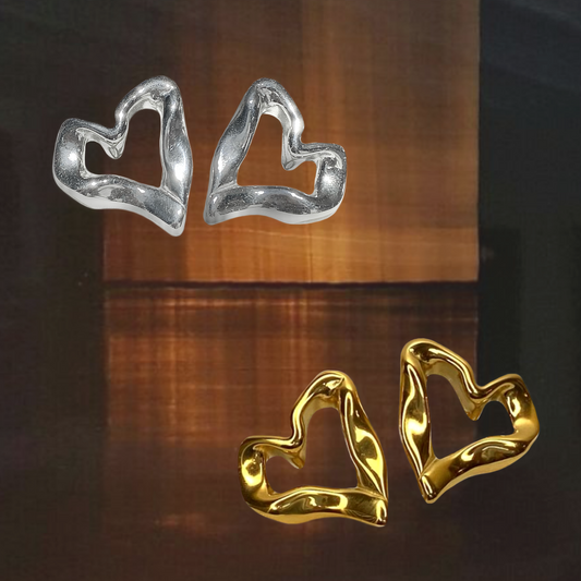Irregular Pretzel-like Heart Earrings