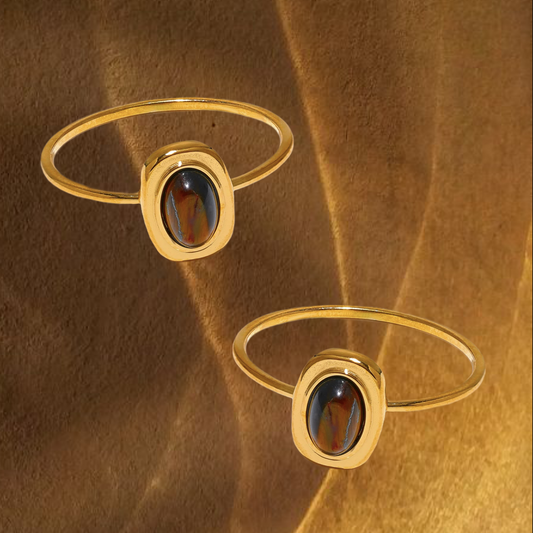 Mini Oval Stone Ring