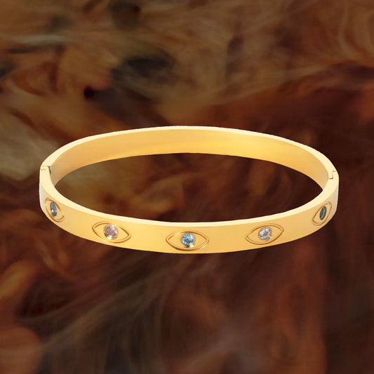 Colorful Zircon Evil Eye Bangle