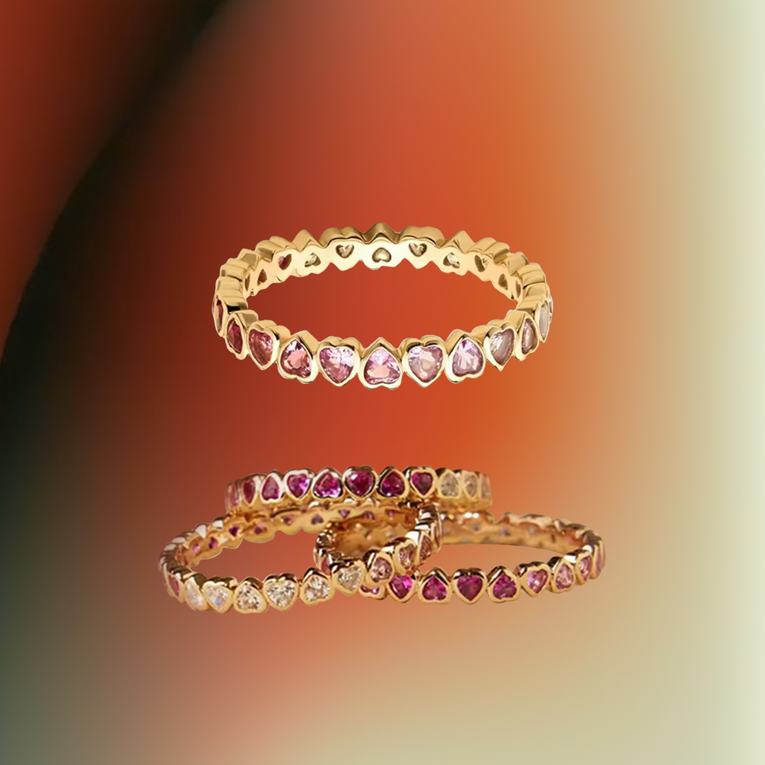 Pink Hearts S925 Ring