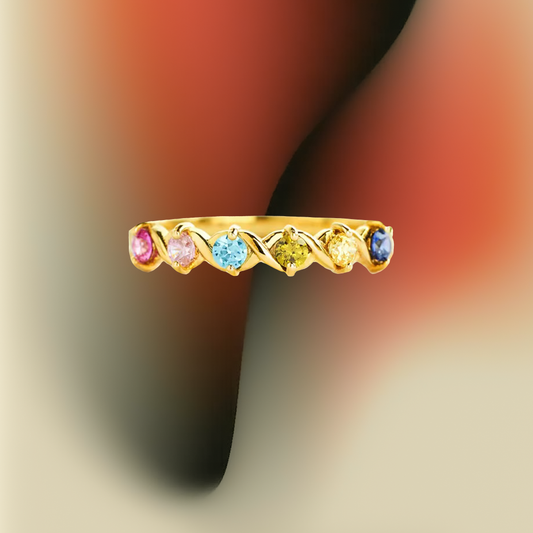Colorful Round Zircon S925 Ring