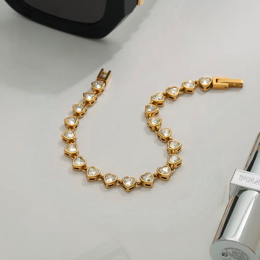Heart Zircon Tennis Bracelet