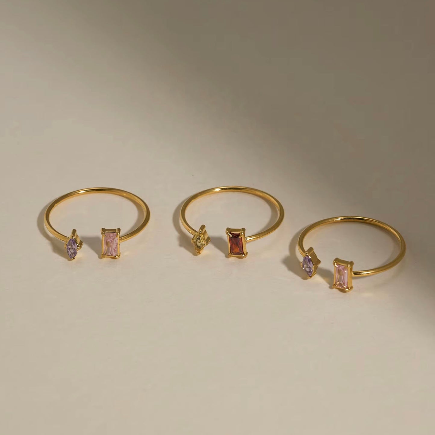 Mini Geometric Shapes Open Ring