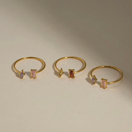 Mini Geometric Shapes Open Ring