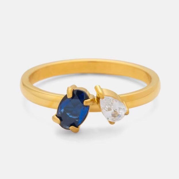 Two Geometric Zircon Ring