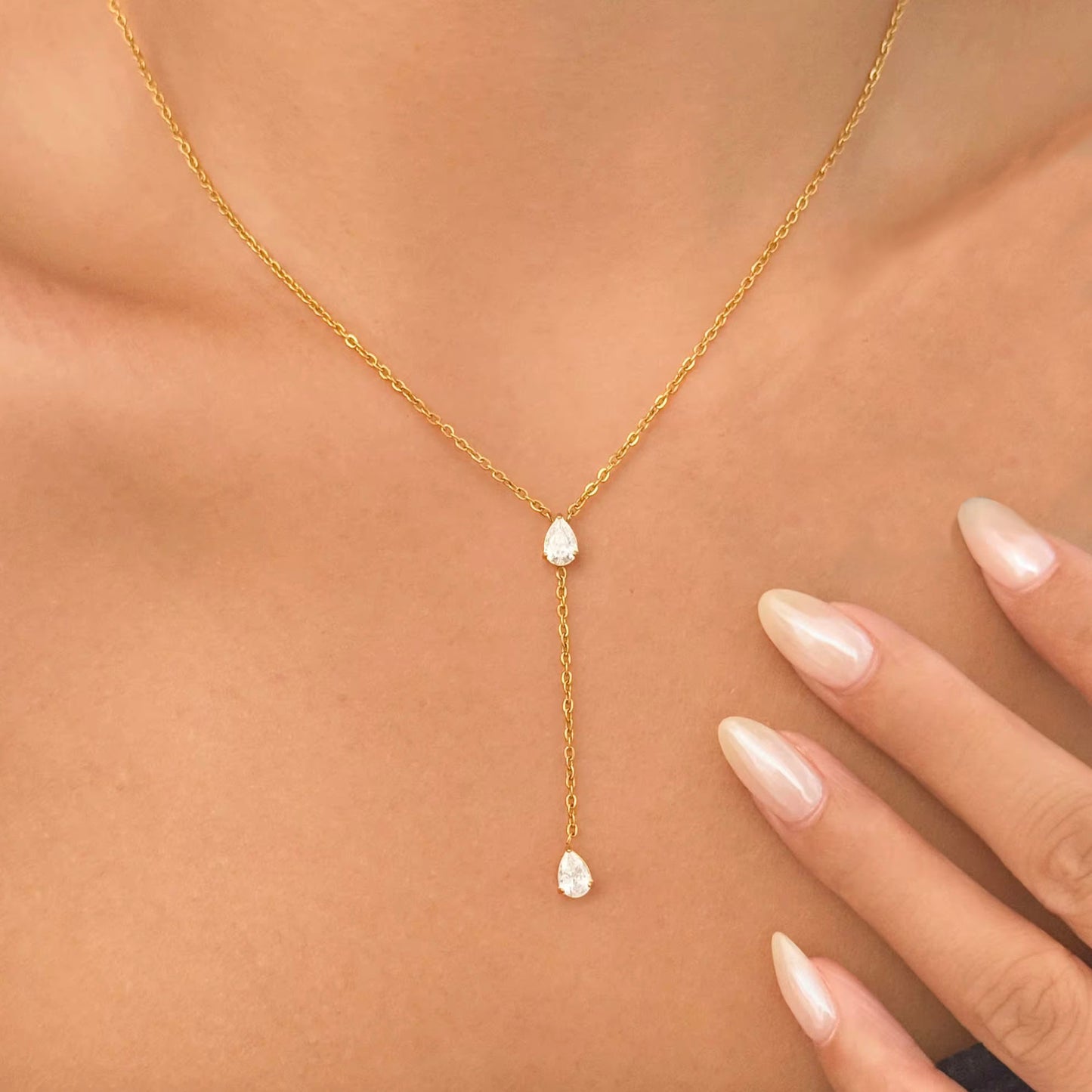 Teardrop Drop-down Necklace