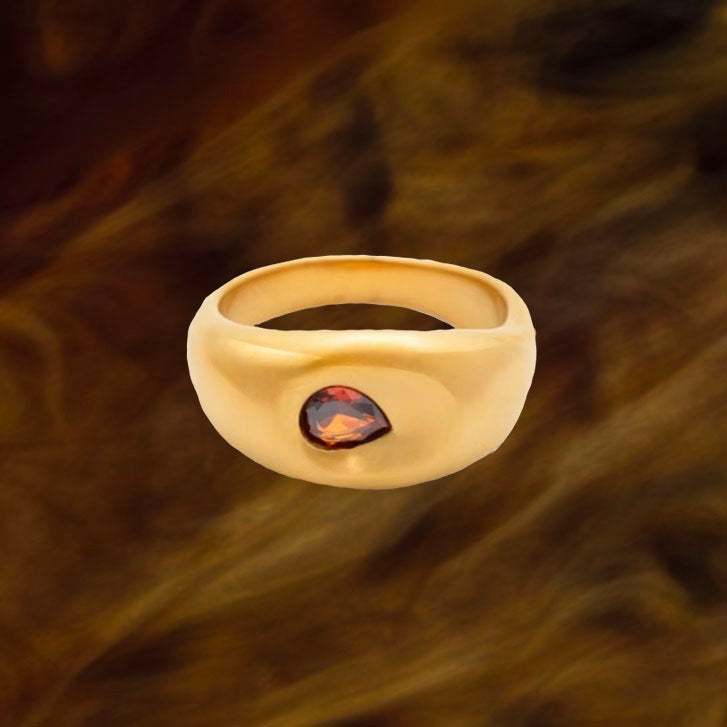 Red Zircon Oval Ring